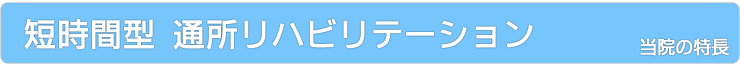 短時間型通所リハビリテーション|当院の特長